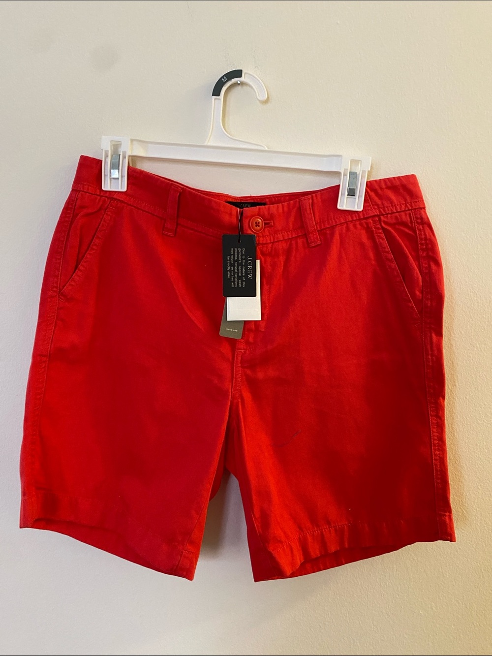 NWT 100% Cotton J. Crew Women’s Bright Red Chino Bermuda Shorts 6